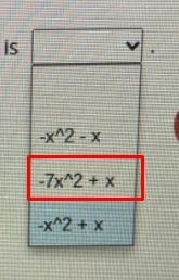 Select the correct answer from the drop-down menu.The result of subtracting (4x²-x-example-1