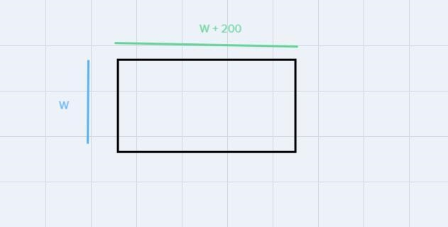 The length of a rectangular lot is 200m longer than the width. The perimeter of the-example-1