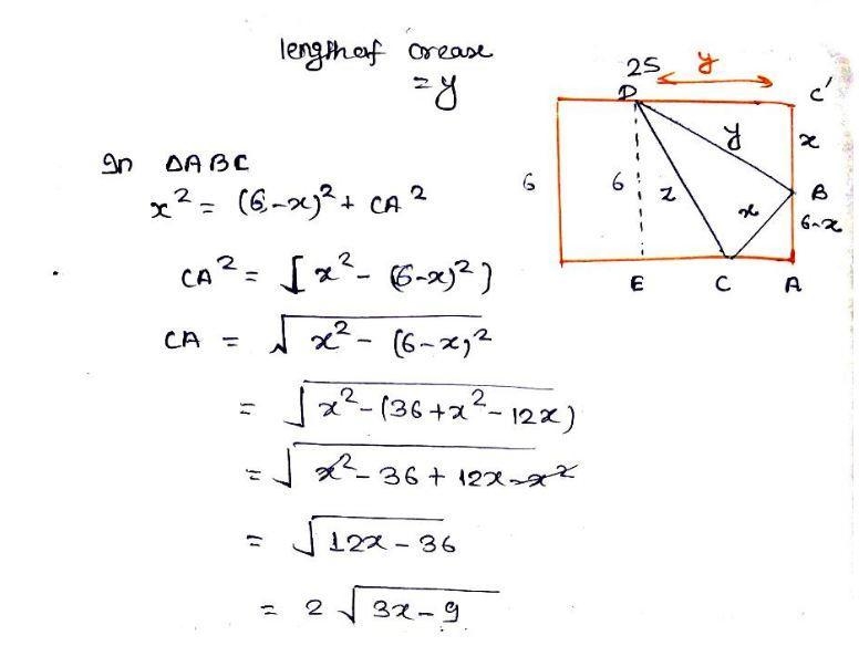 You have a sheet of paper that is 6 units wide and 25 units long, placed so that the-example-1