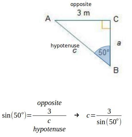 Right triangle ABC is shown. What equation can be used to solve for c?-example-1