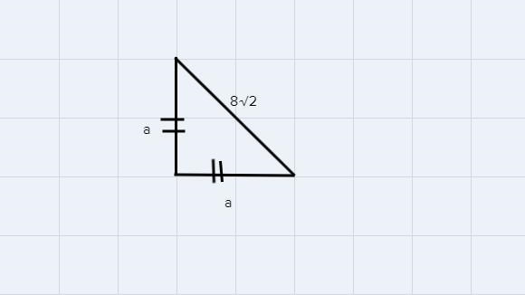 What is the area of a right isosceles triangle with a hypotenuse of 8 square root-example-1