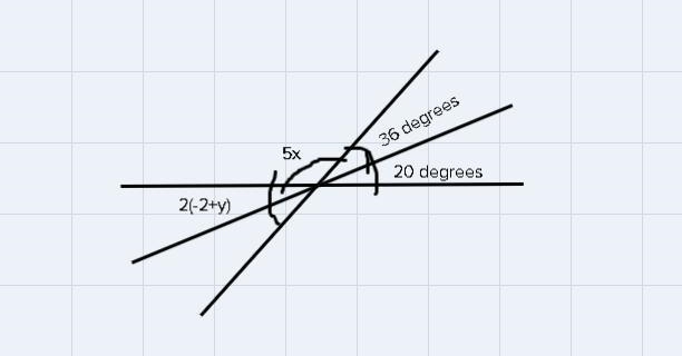 4. The three lines shown in the diagram below intersect at the same point. The measures-example-2