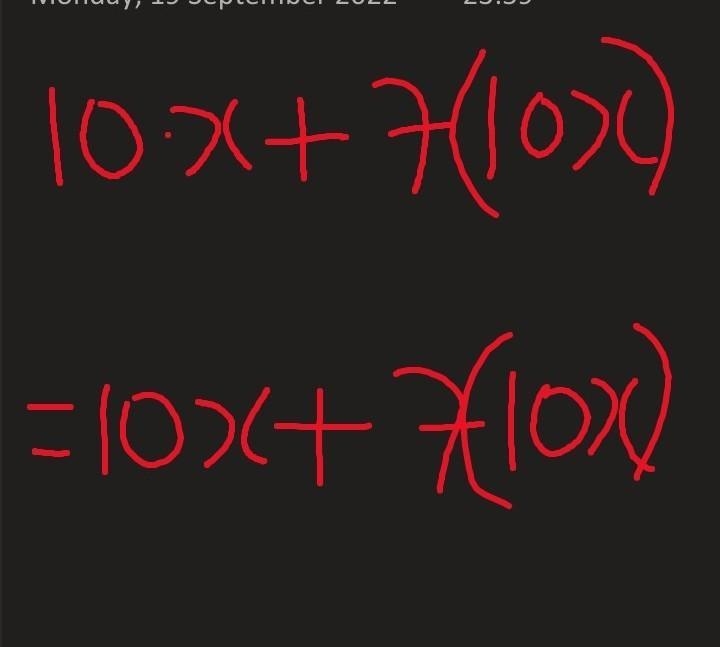 Translate the following verbal expression into an algebraic expression. Ten times-example-1