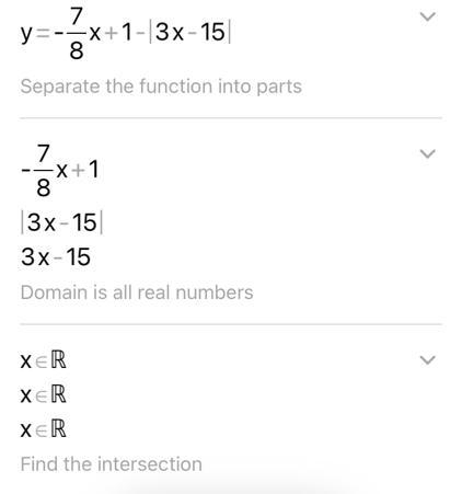 Find the domain y=1-7x/8-|3x-15|-example-1