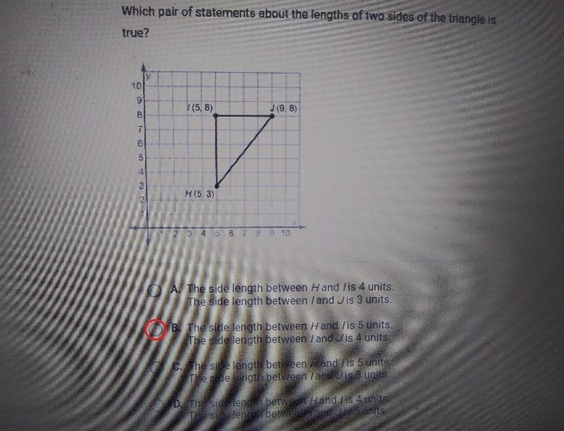 Which pair of statements about the lengths of two sides of the triangle is true? 7 3 10 A-example-1