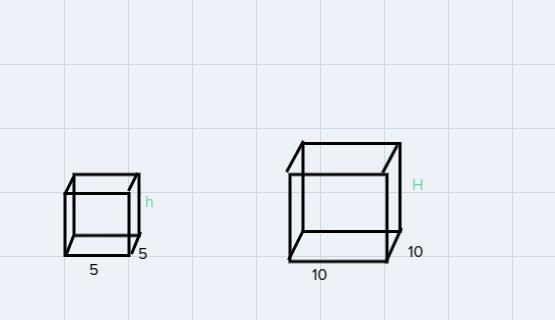 How many times as tall is the box with the smaller base-example-1