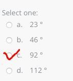 In the circle below, if < B = 46 °, what is the measure of arc AB?-example-3