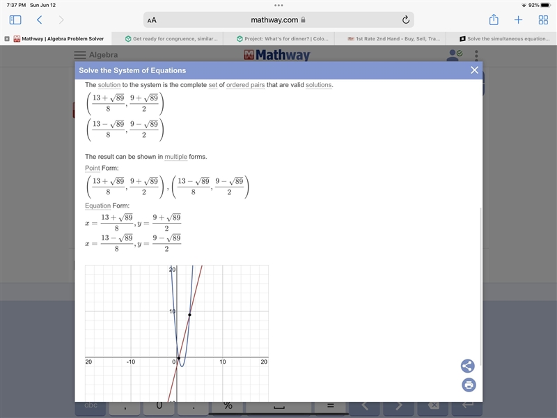 Solve the simultaneous equations y = 4x-2 y = 4x² - 9x + 3 Give your answers correct-example-2