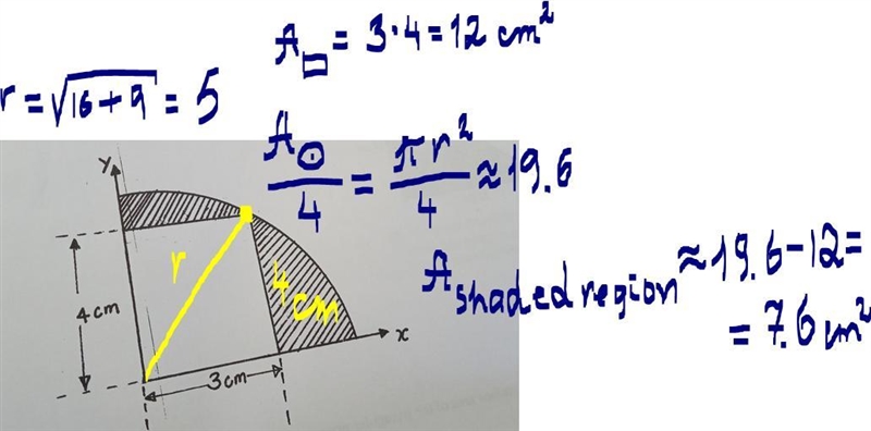 A square is inscribed in a quarter of a circle,calculate the quarter circle.​-example-1