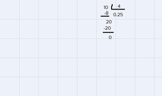 Lisa used (1)/(4)cup of milk in her muffin recipe. How can you write I as a decimal-example-1