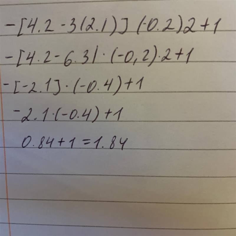 −[4.2−3(2.1)](−0.2)2+1-example-1