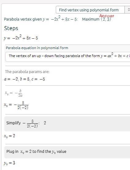 Find the axis of symmetry, vertex and which direction the graph opens, and the y-int-example-2