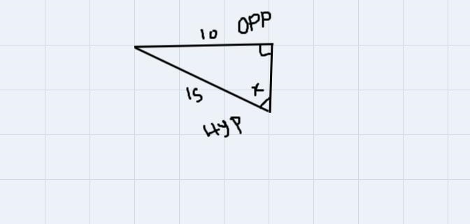 Find the value of x. Round to the nearest degree. 10 15 Not drawn to scale a. 48 b-example-1