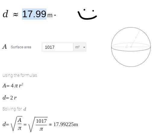 Whats the diameter of the sphere-example-1