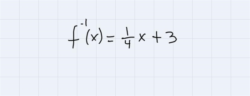 Find the inverse of each given function f(x)=4x-12f^-1(x)=______x+______-example-1