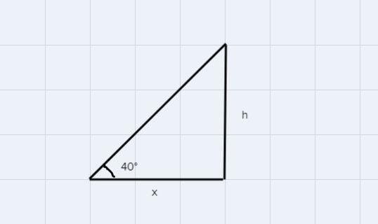 1. Given d = 25,01 = 15°, and O2 = 40°. Find x and h. Show work. Round to 2 decimal-example-2