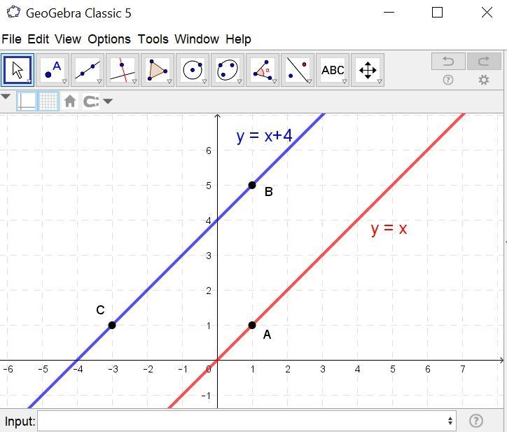 . Describe the transformation of the function, y = x + 4, from y = x.-example-1