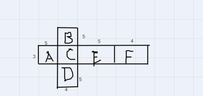 1. Draw the net of the rectangular prism. 2. Calculate the area of each rectangle-example-1