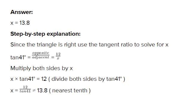 Find the value of x. Round your answer to the nearest tenth-example-1