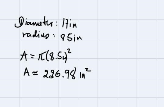 3ndI₁bortsFoolsWhich circles shown have an area between 200 and 250 square inches-example-3