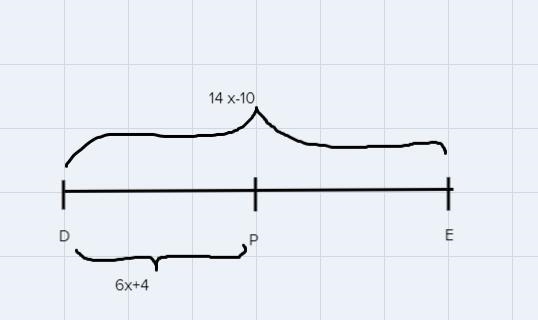 Point P is the midpoint of DE.DP=60 +4, and DE=141 - 10What is the length of DP?Enter-example-2