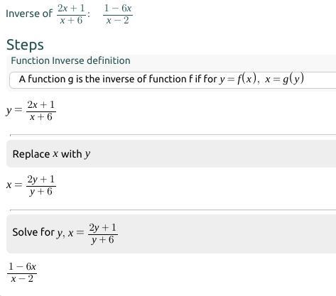 Find the inverse of f(x)=2x+1/x+6​-example-1