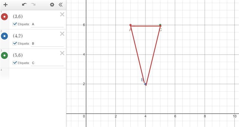 11. Translate AABC A(3,6), B(4,2), C(5, 6) right 4 and up 3 units. Then reflect the-example-1