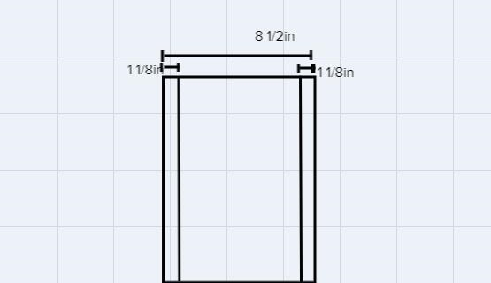 Zoron had a sheet of paper 8 1/2 in. wide. He left a margin 1 1/8 in. wide on both-example-1