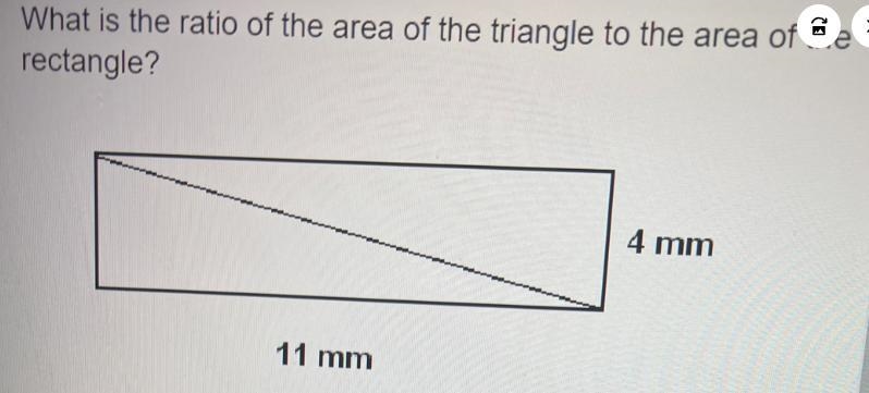 What is the radio of the area of the triangle to the area of the rectangle?A) 2B) 1C-example-1