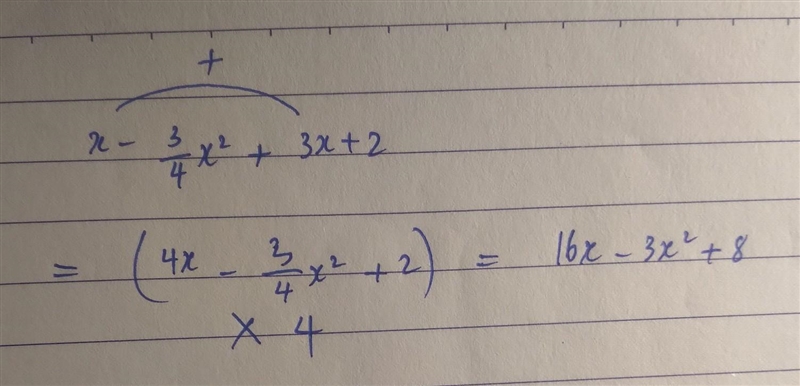 What is the quotient x-3/4x^2+3x+2-example-1