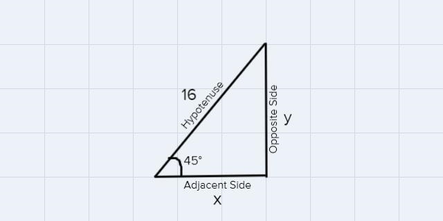 X = ? y = ? 16 45 degrees-example-1