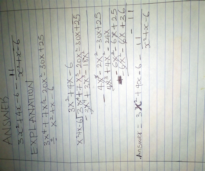 Divide (3x⁴ +7x³-20x²-30x+25) ÷ (x²+x−6)-example-1