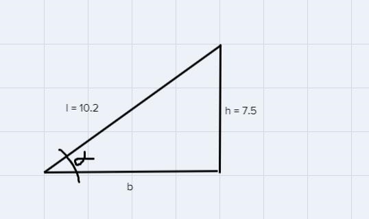 If the height of a gable end of a roof is 7.5 m and the rafters are 10.2 long, at-example-1