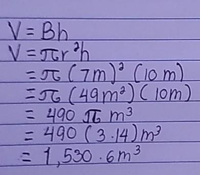 If r = 5 units and h = 13 units, what is the volume of the cylinder shown above, using-example-1