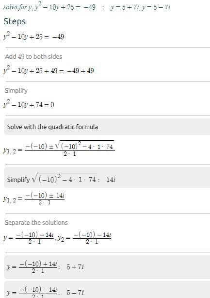 Solve the following quadratic equation by the square root method. If needed, write-example-1