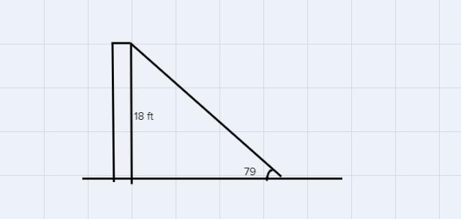 Anna leaned a ladder against the side of her house. The ladder forms a 79° angle with-example-1