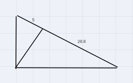 A carpenter building a shed roof places a strut from C to D, as shown, and it divides-example-1