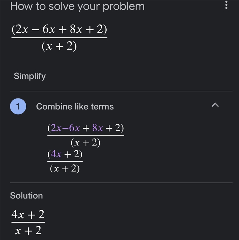 (2x – 6x + 8x + 2) ÷ (x + 2)-example-1