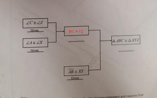 Please help me describe the missing statements and reasons to show proof in sentence-example-1