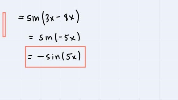 Solve sin(3x)cos(8x) - cos(3x) * sin(8x) = - 0.65 for the smallest positive solution-example-3