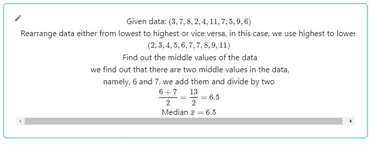 Given the following data: {3, 7, 8, 2, 4, 11, 7, 5, 9, 6),a. What is the median? (remember-example-1