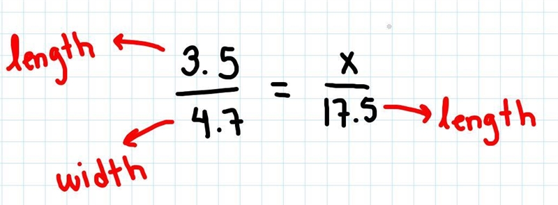 James has two proportional pictures. The first picture has a length of 3.5 in and-example-1