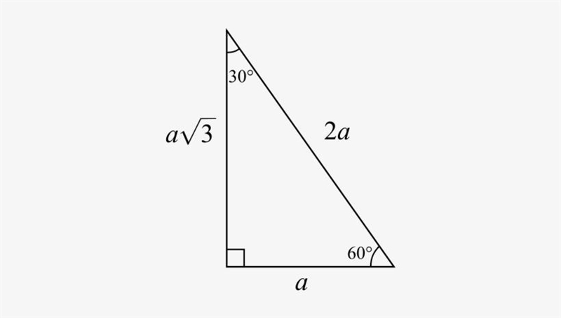 Instruction: use the ratio of a 30-60-90 triangle to solve for the variables. Leave-example-1