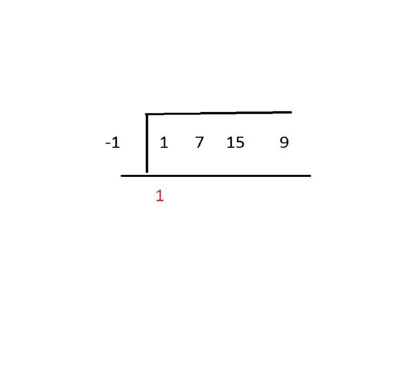 What is the quotient of the synthetic division problem below, written in polynomial-example-1