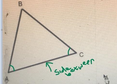 Highlight the angles and/or sides to help visualizeWhich side is INCLUDED between-example-1