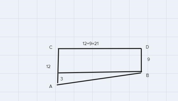 AB is a common tangent of circles C, D, E and F. Suppose that AC = 12, DB = 9 and-example-1