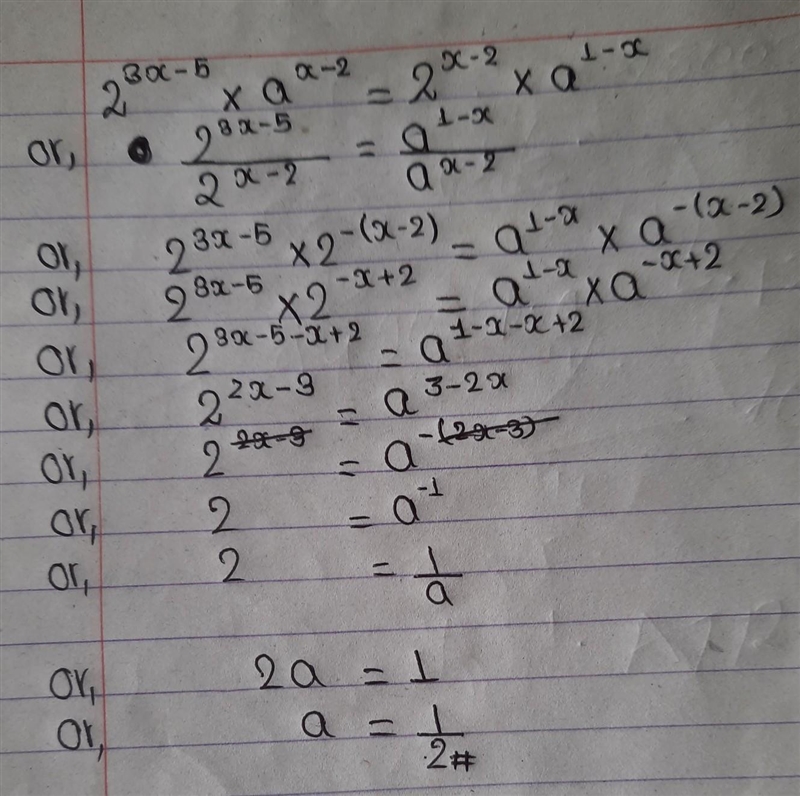 Solve: 2^3x-5*a^x-2=2^x-2*a^1-x​-example-1