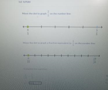 Move the dot to graph a fraction equivalent to 2-5 on number line-example-1