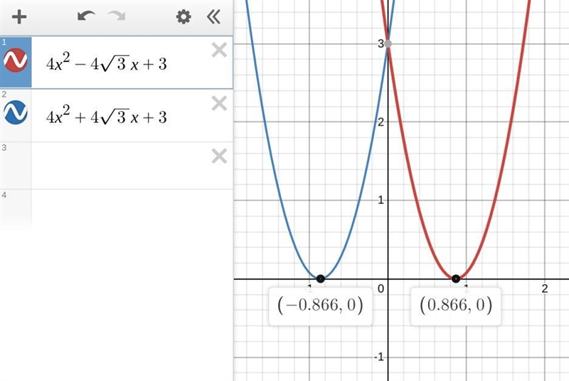 Find the values of p for which the quadratic equation 4x2 + px + 3 = 0 has equal roots-example-1