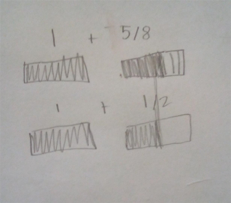 Explain how you know 1 5/8 is little greater than 1 1/2.-example-1